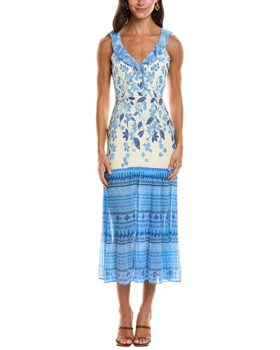 Saloni Amy Crepe De Chine Silk-blend Georgette Dress In Multi