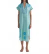 Saloni Aree Kaftan Midi Dress In Seafoam In Blue