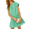 Saloni Ashley B Dress In Ijo Stripe In Green