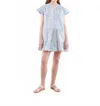 Saloni Ashley-b Dress In Stripe Ivory In Blue