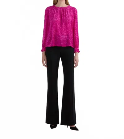 Saloni Astrid Velvet Blouse In Orchid In Pink