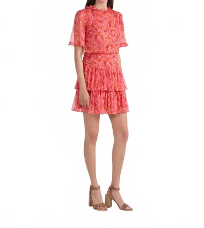 Saloni Ava-d Dress In Traceri Rouge In Pink