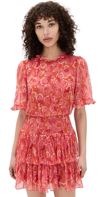 Saloni Ava D Dress Traceri Rouge