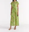 Saloni Bettie B Midi Dress In Bouquet Lime In Multi