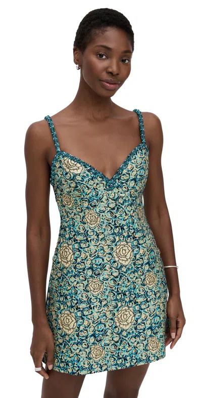 Saloni Boa B Dress Callaina In Blue