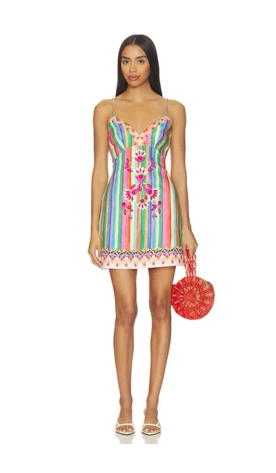 Saloni Boa Dress In Multi