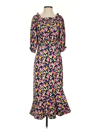 Pre-owned Saloni Casual Dress In Black