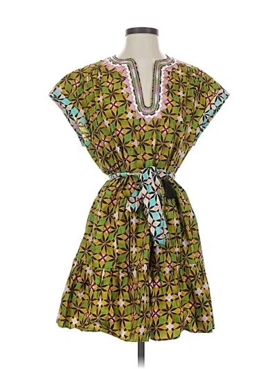 Pre-owned Saloni Casual Dress In Green