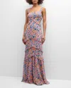 Saloni Chandra Floral Ruffled Gown In Taman Blush