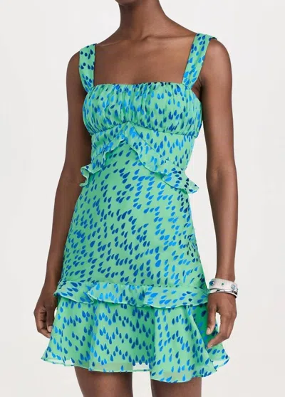 Saloni Chandra Short Dress In Mist Blue In Multi