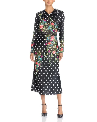 Saloni Claudia Midi Dress In Black