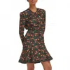 Saloni Claudia Short Dress In Akina Onyx In Gray