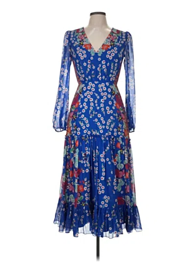 Pre-owned Saloni Cocktail Dress In Blue