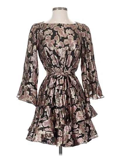 Pre-owned Saloni Cocktail Dress In Brown