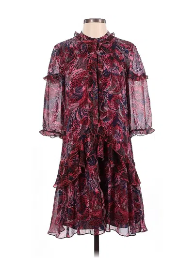Pre-owned Saloni Cocktail Dress In Burgundy
