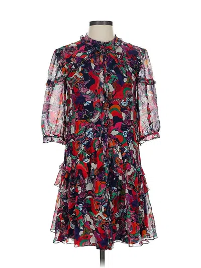 Pre-owned Saloni Cocktail Dress In Red