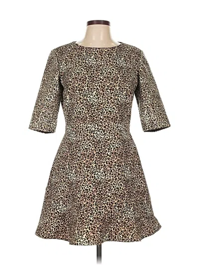 Pre-owned Saloni Cocktail Dress In Tan
