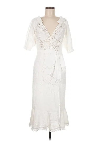 Pre-owned Saloni Cocktail Dress In White