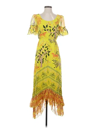 Pre-owned Saloni Cocktail Dress In Yellow