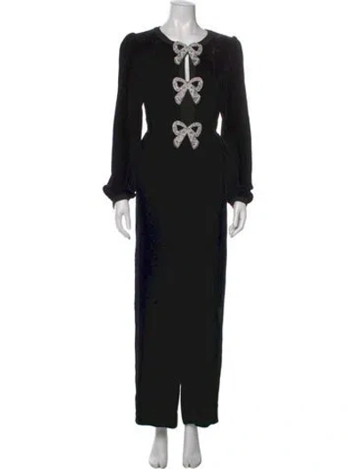 Pre-owned Saloni Crew Neck Jumpsuit In Black