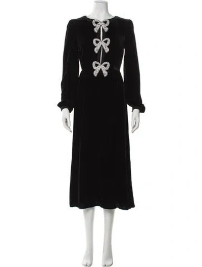 Pre-owned Saloni Crew Neck Long Dress In Multi