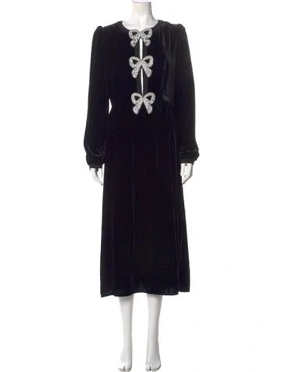 Pre-owned Saloni Crew Neck Long Dress In Multi