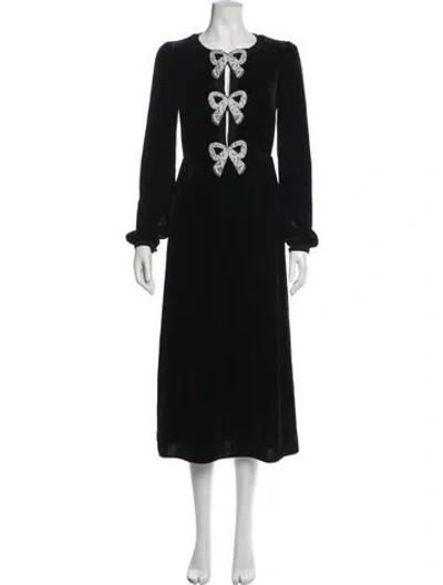 Pre-owned Saloni Crew Neck Long Dress In Multi