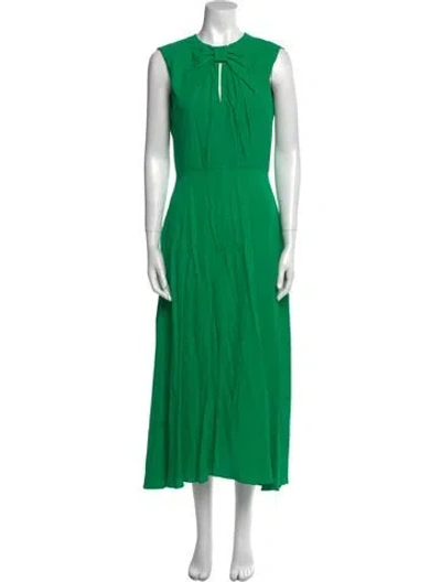 Pre-owned Saloni Crew Neck Long Dress W/ Tags In Green