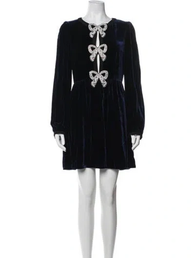 Pre-owned Saloni Crew Neck Mini Dress In Multi