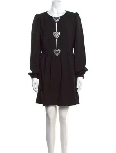 Pre-owned Saloni Crew Neck Mini Dress W/ Tags In Black