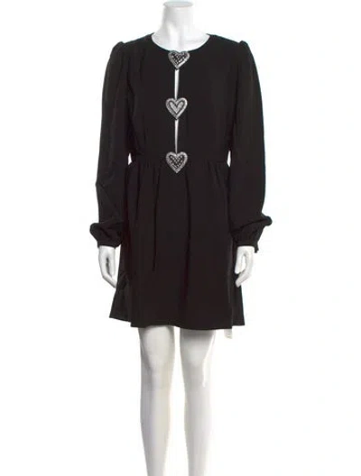 Pre-owned Saloni Crew Neck Mini Dress W/ Tags In Black