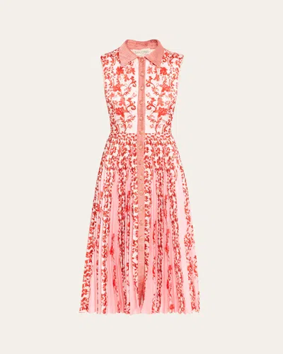 Saloni Darby Printed Button-front Midi Dress In Multi