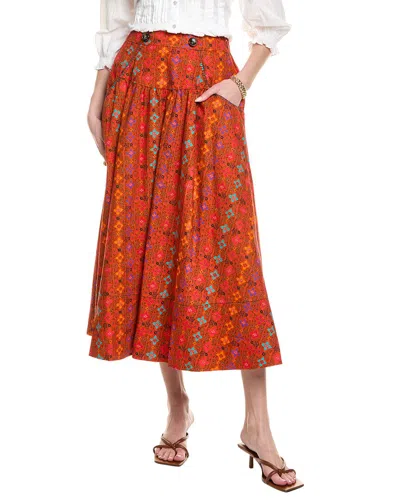 Saloni Della Skirt In Orange