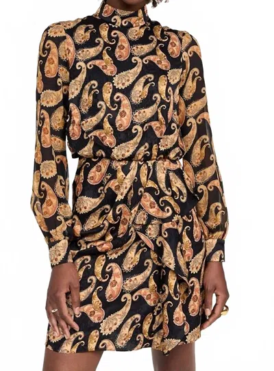 Saloni Draped Isa Short Dress In Ixora Cashew In Multi