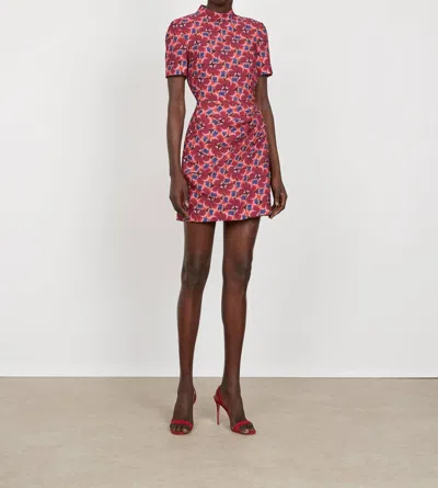 Saloni Draped Mini Dress In Quail Magenta In Multi