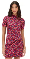Saloni Draped Mini Dress Quail Magenta In Multi