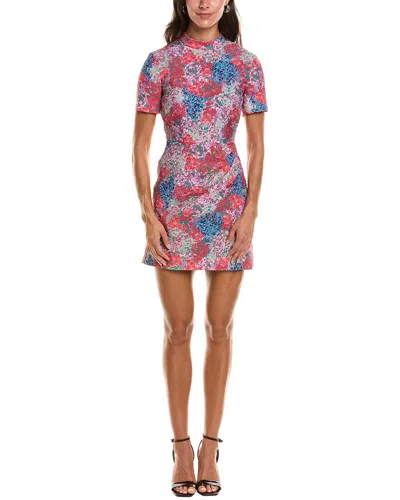 Saloni Draped Textured Waffle Mini Dress In Multi