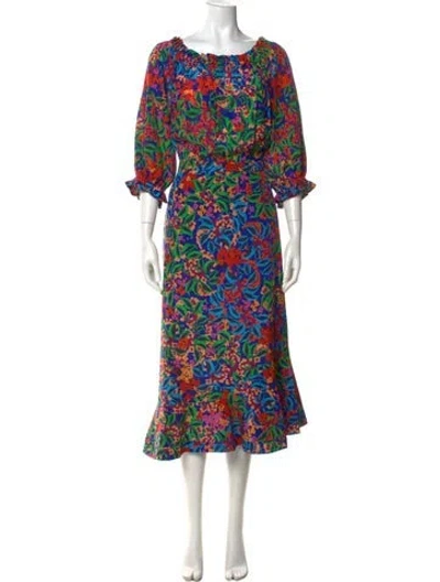 Pre-owned Saloni Dress In Blue
