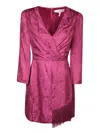 Saloni Fringed Mini Dress Fuchsia In Orange