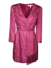 Saloni Fringed Mini Dress Fuchsia In Orange