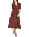 Saloni Eco Crepe Maxi Dress In Red
