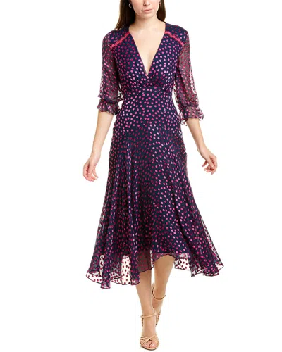 Saloni Edith Silk-blend Midi Dress