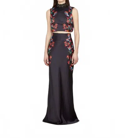 Saloni Fae Sleeveless Top In Aquarelle Garland In Black