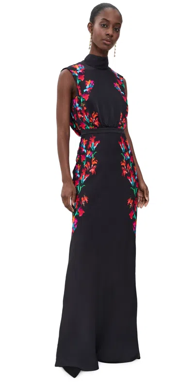 Saloni Fleur Dress Aquarelle Plmt