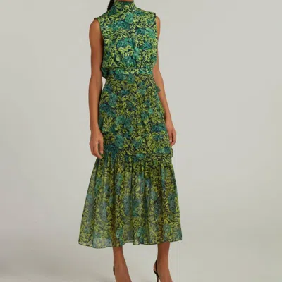 Saloni Fleur Dress In Woodland In Multi