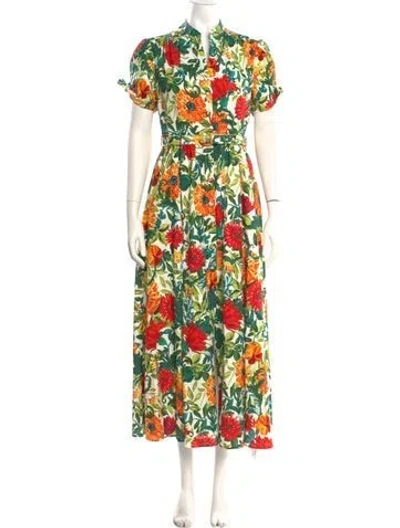 Pre-owned Saloni Floral Print Long Dress W/ Tags In Multi