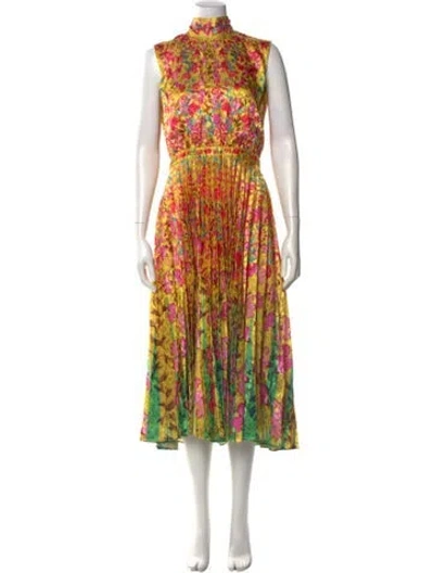 Pre-owned Saloni Floral Print Long Dress W/ Tags In Multi