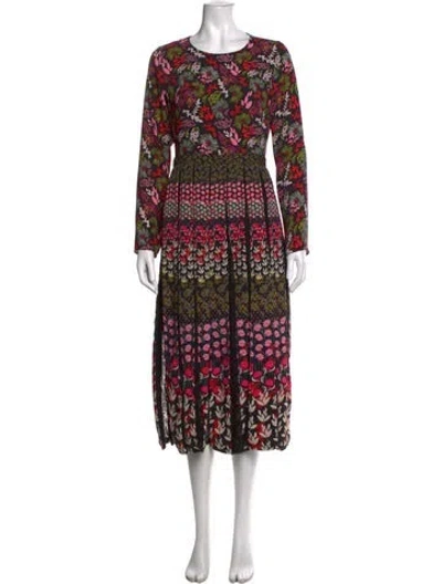 Pre-owned Saloni Floral Print Midi Length Dress