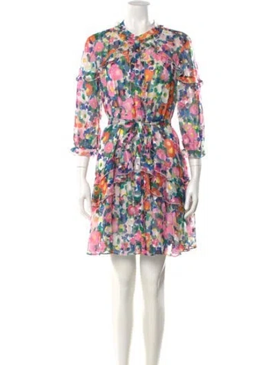 Pre-owned Saloni Floral Print Mini Dress