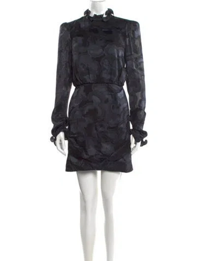 Pre-owned Saloni Floral Print Mini Dress In Multi